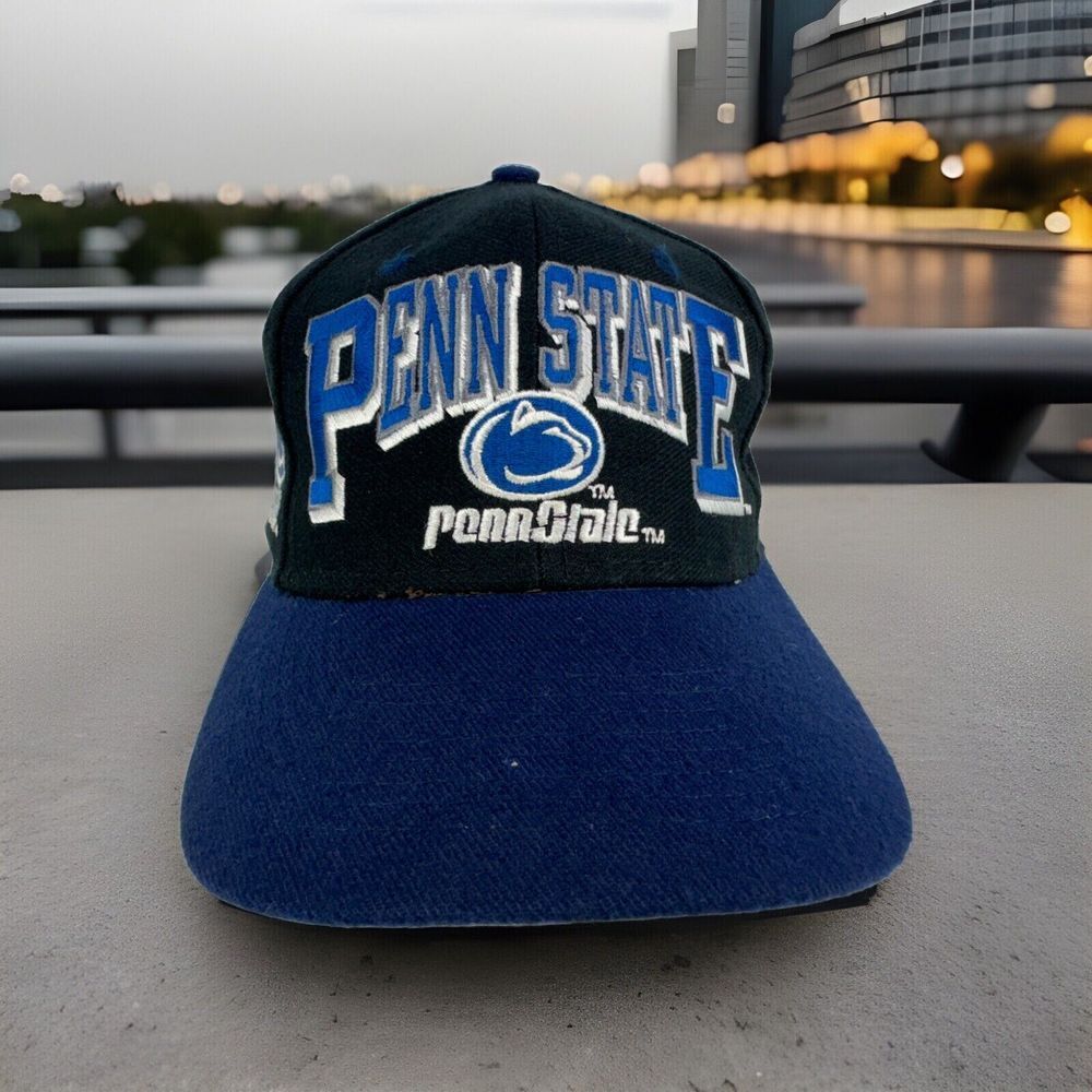 TOW Penn State Nittany Lions football Big Logo Block Snapback hat (Damage?) Vtg
